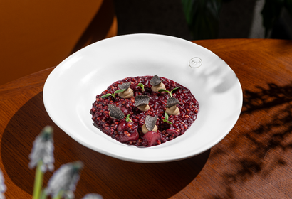 Свекольный ризотто из пшеницы